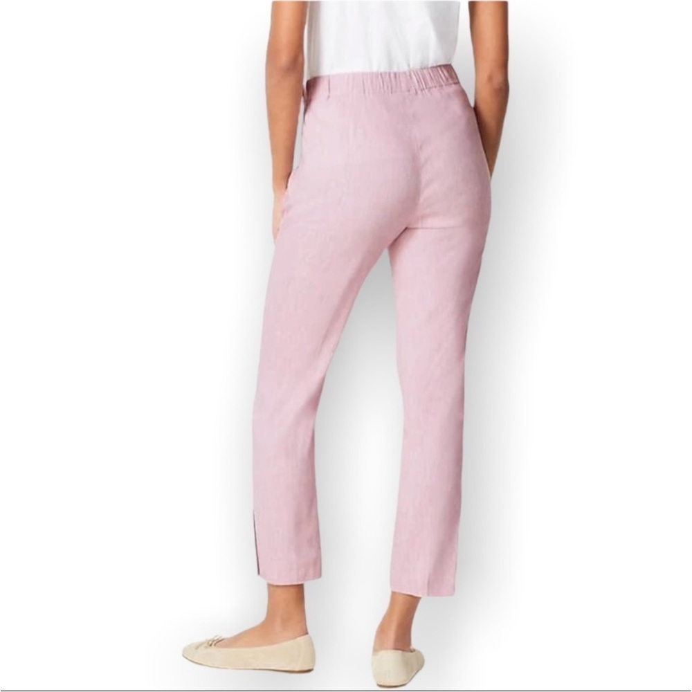 NWT J. Jill Pant Trouser TALL LONG Linen Stretch Button Ankle Cuff Travel Beach - Picture 2 of 13
